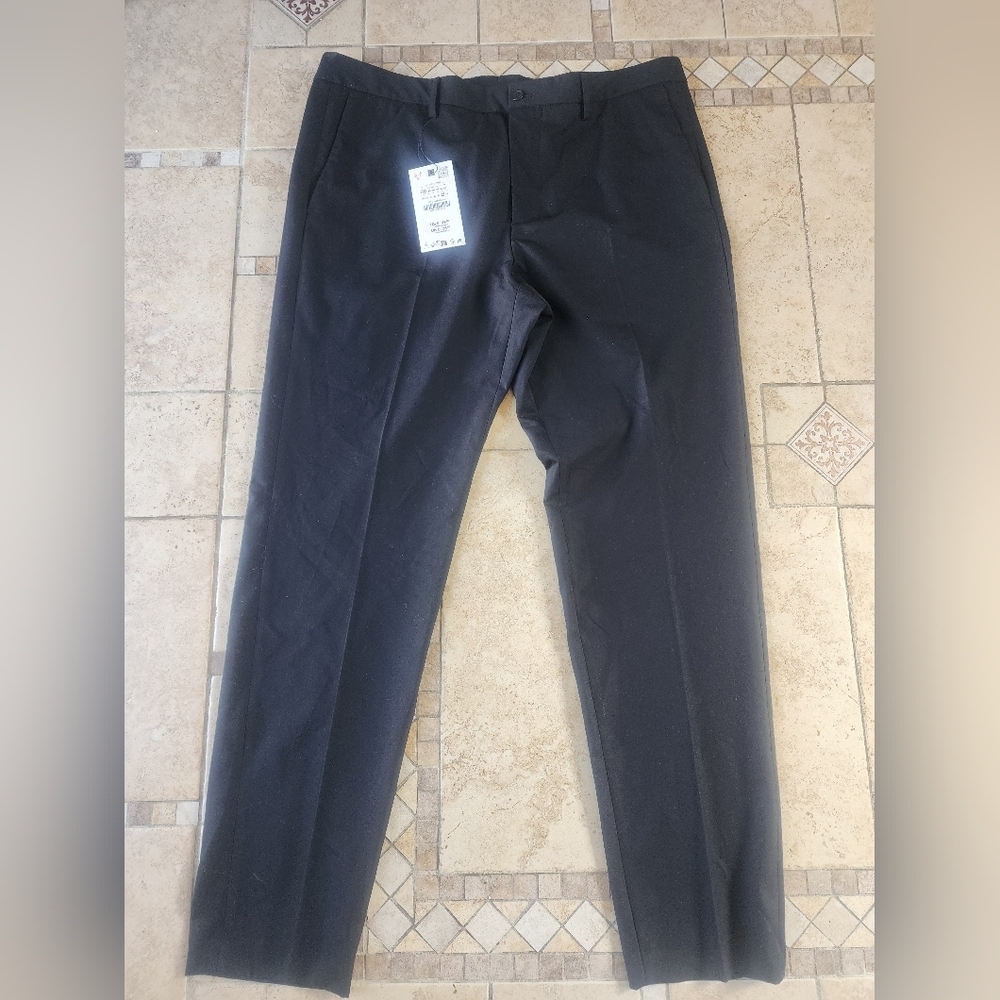 Zara Men's Black Dress Pants - Tailored Straight Leg